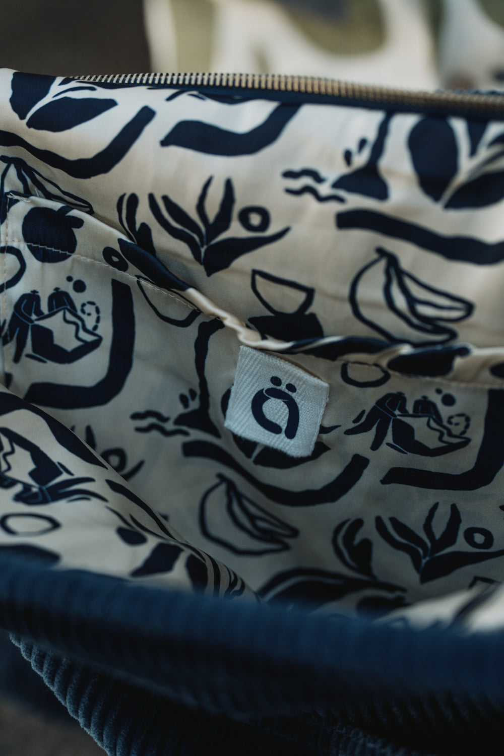 Blue Corduroy Tote Bag