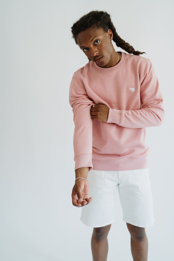 angura - Elephant - Pink Organic Cotton Sweatshirt