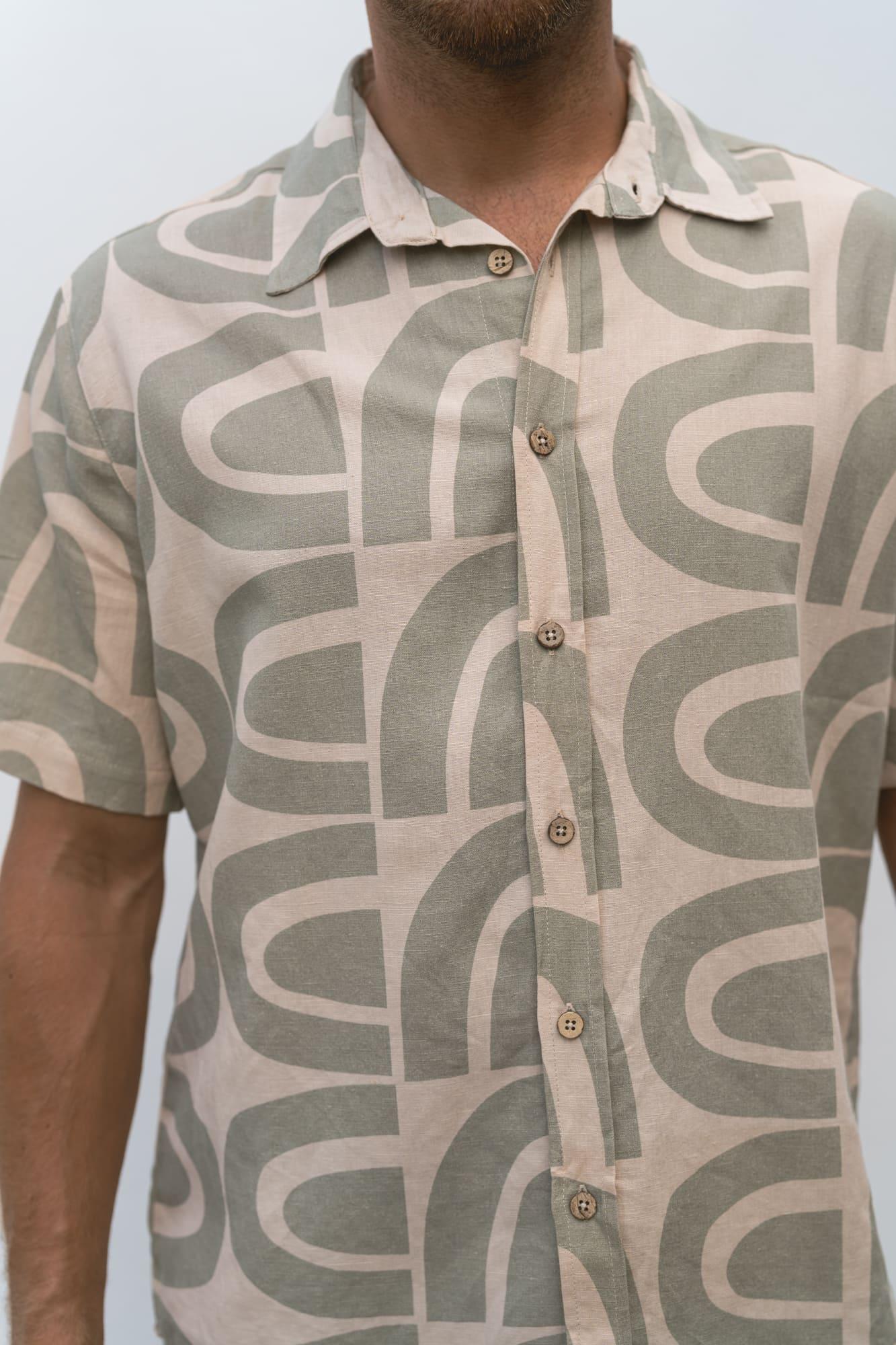 Archipelago View Linen and Organic Cotton Shirt - The Azores Collection - angurä