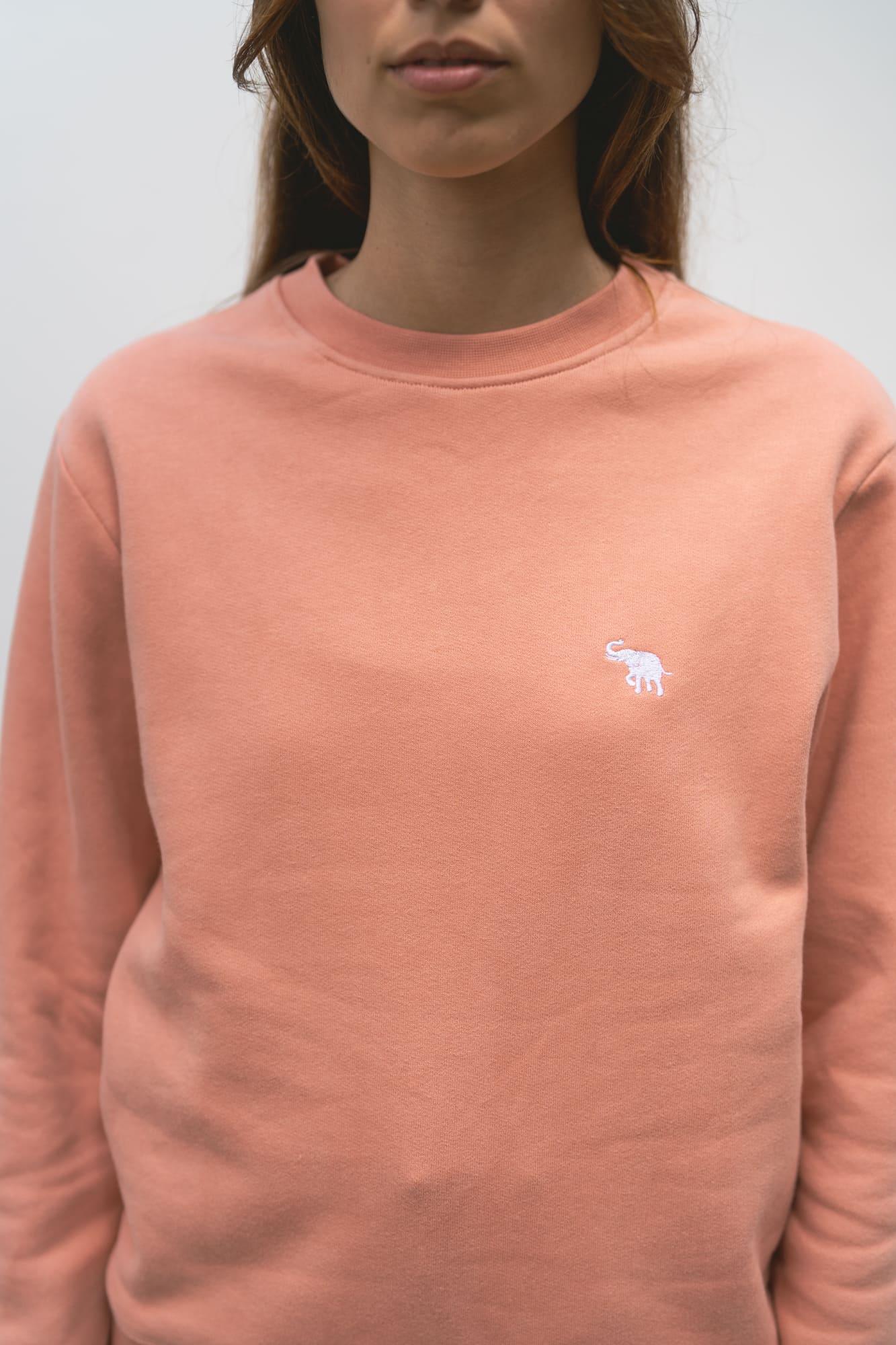 Elephant - Salmon Organic Cotton Sweatshirt - angurä