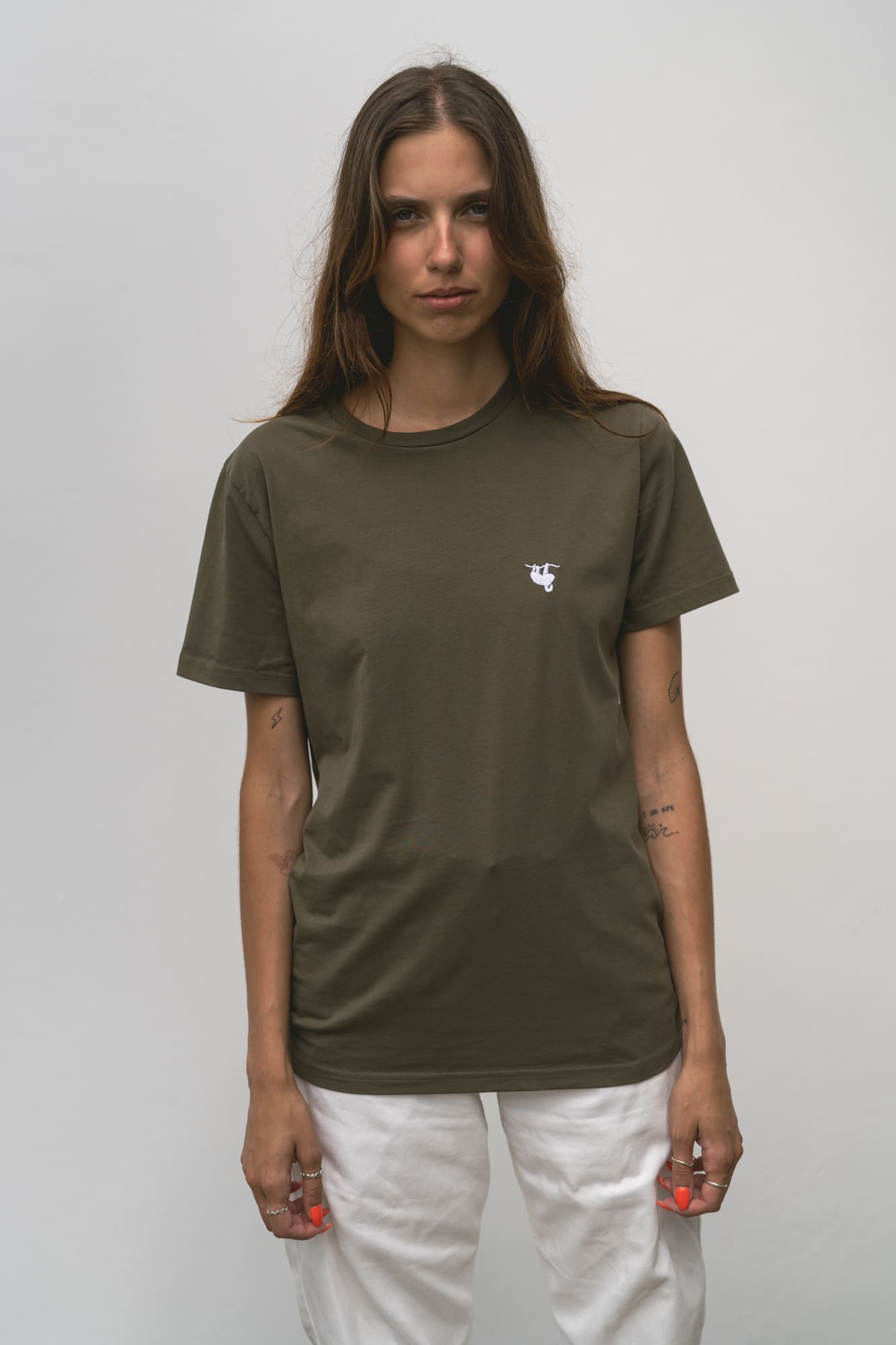 Sloth - Khaki Organic Cotton T-shirt - angurä