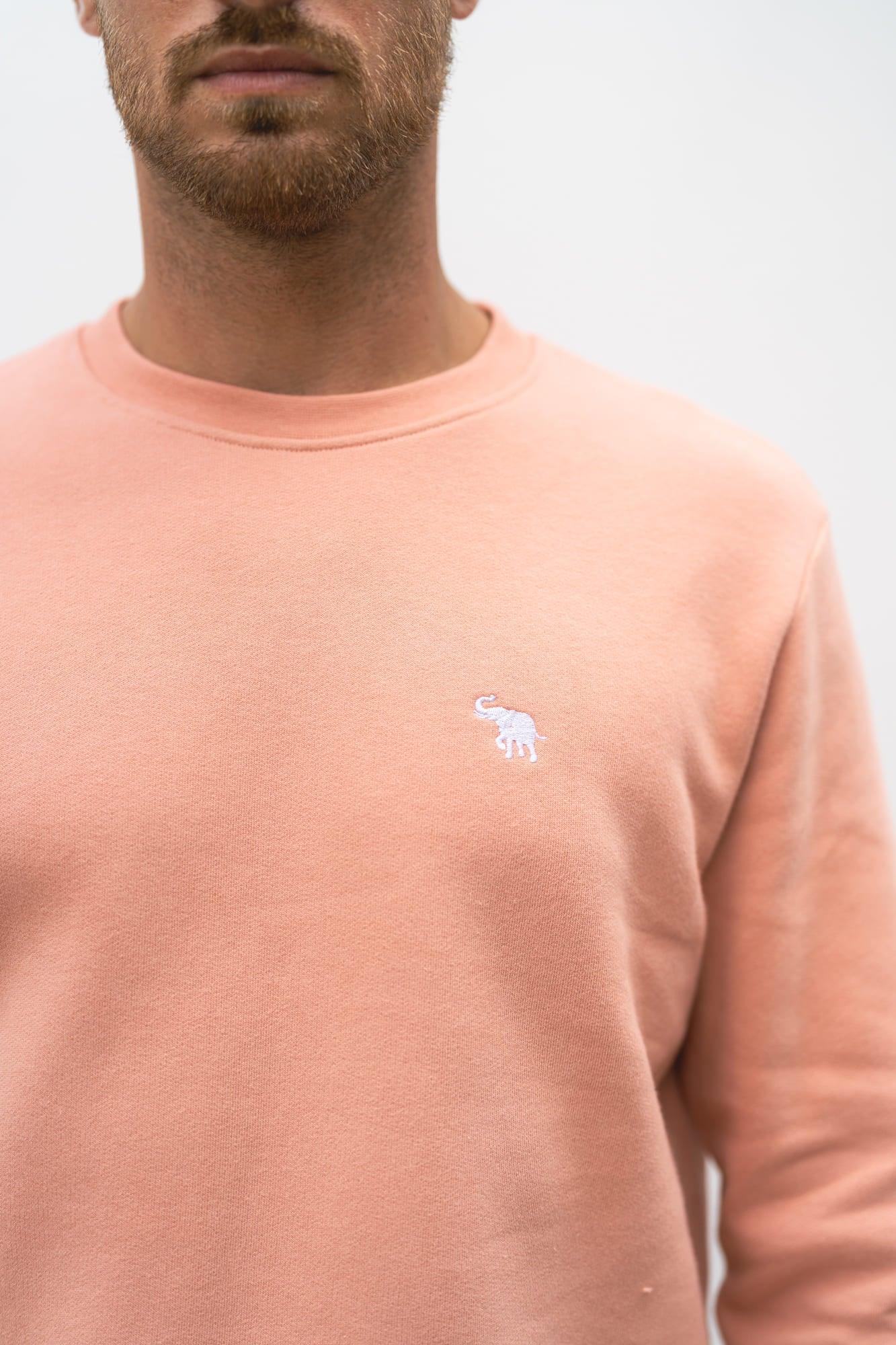 Elephant - Salmon Organic Cotton Sweatshirt - angurä