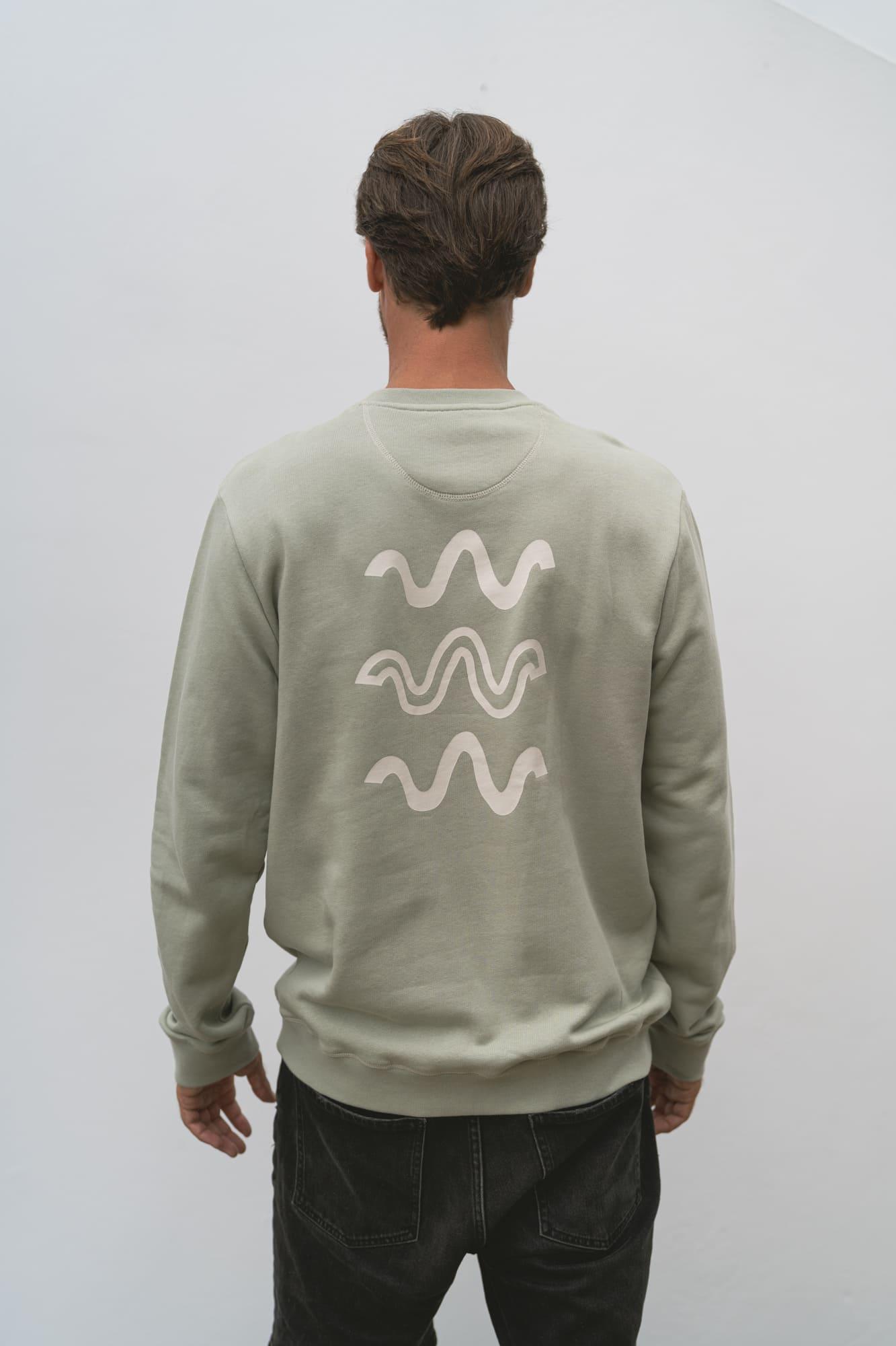 Organic Ocean Wave Sweatshirt | Organic high quality Cotton Sweatshirt | Sustainable Sweatshirt | Summer Sweatshirt | Eco Friendly Gift | Trendy Crewneck