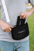 Black corduroy crossbody bag, with matching wallet, sold separately