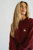 Red Panda - Burgundy Organic Sweatshirt - angurä