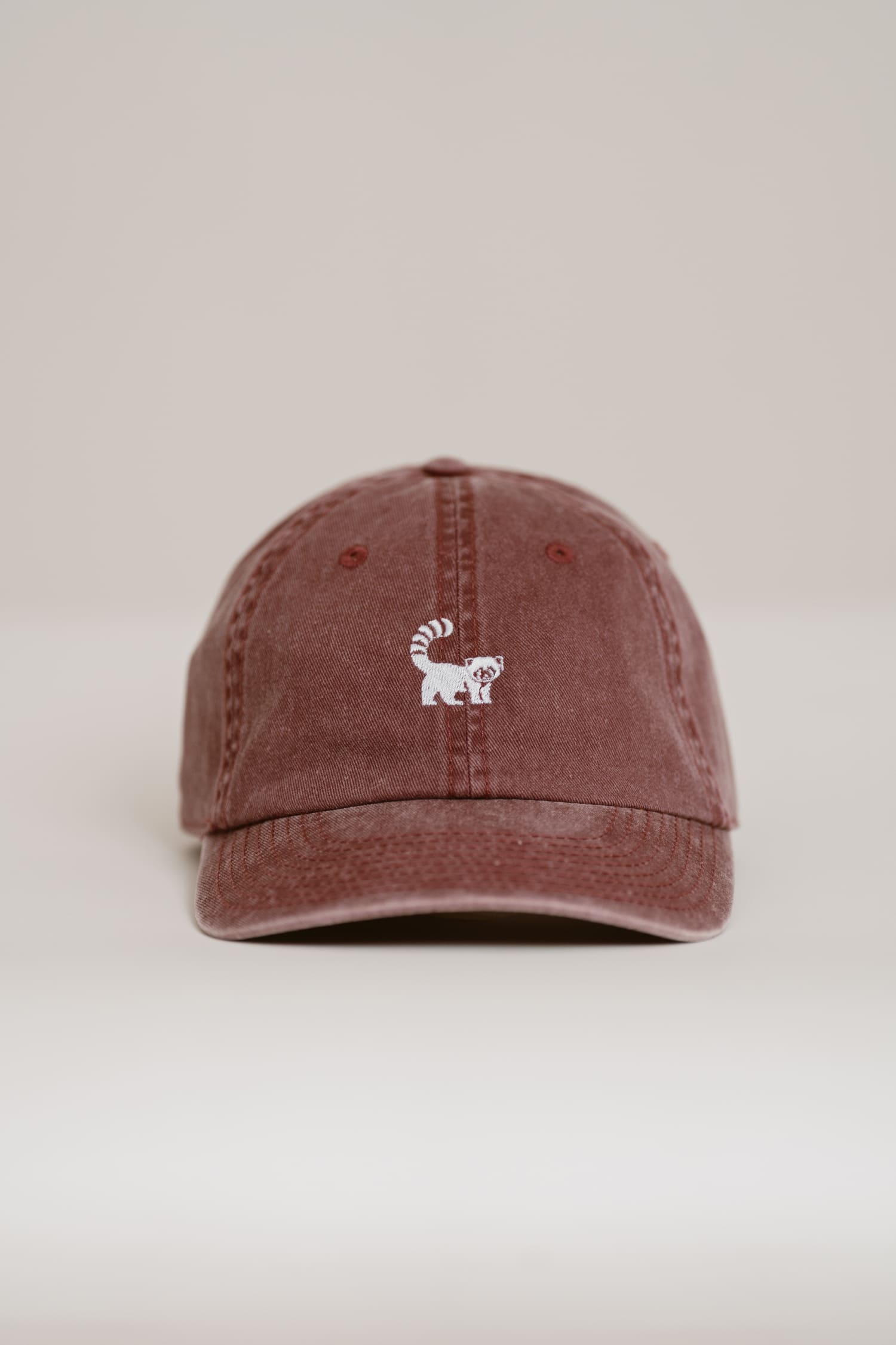 Red Panda - Burgungy Washed Cap - angurä