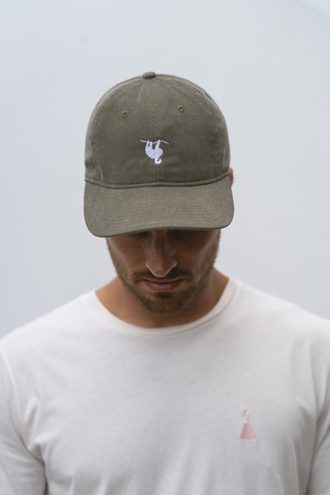 green sloth curdoroy cap angurawear