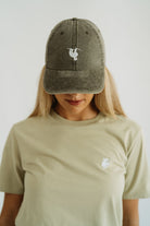 Olive Sloth  - Washed Cap - angurä