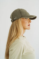 Olive Sloth  - Washed Cap - angurä