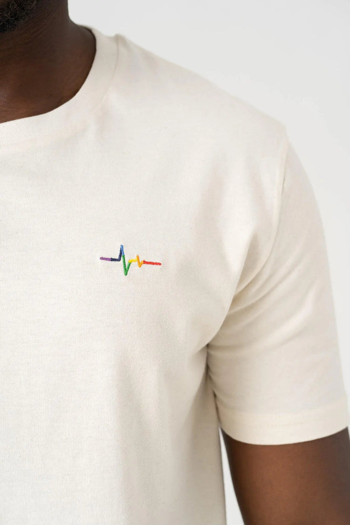 Heartbeat LGBT - Cream Organic Cotton T-shirt - angurä
