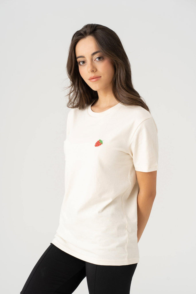 Cream Strawberry - Organic Cotton T-shirt - angurä