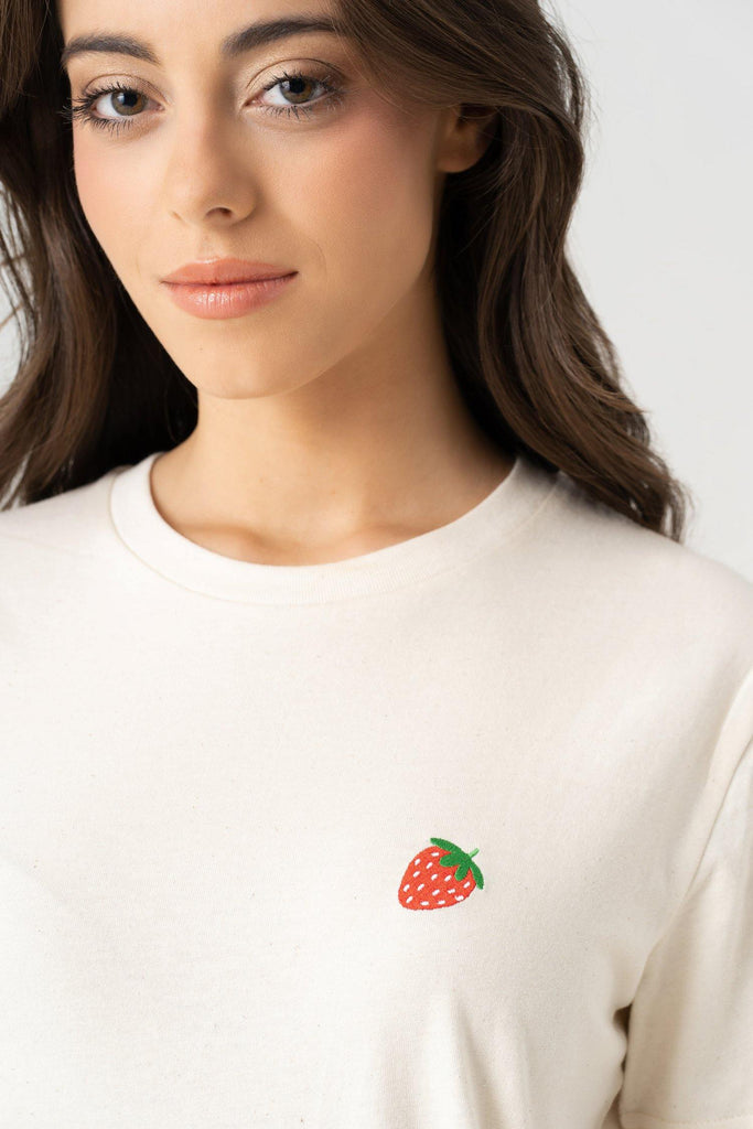 Cream Strawberry - Organic Cotton T-shirt - angurä